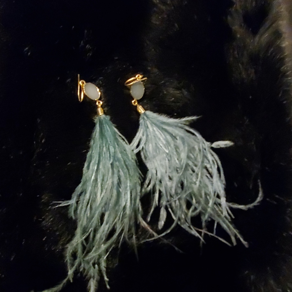 Earrings with feathers